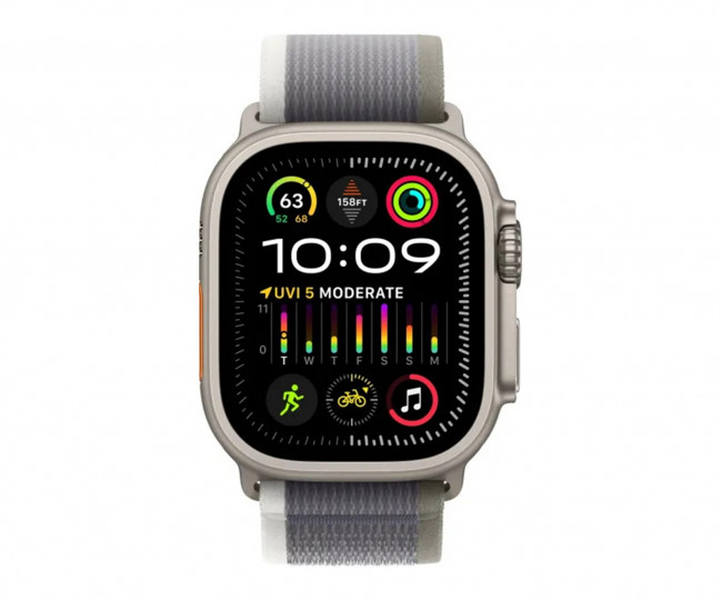 Apple Watch Ultra 2 GPS + Cellular 49mm Titanium Case with Green/Gray Trail Loop - M/L (MRF43) б/в